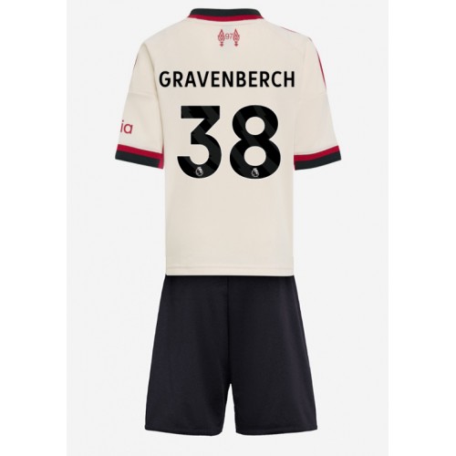 Liverpool Ryan Gravenberch #38 Segunda Equipación Niños 2025-26 Manga Corta (+ Pantalones cortos)